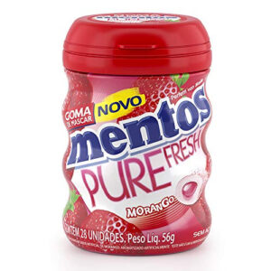 GOMA DE MASCAR MENTOS GAR. PURE FRESH MORANGO 56g