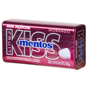 PASTILHA MENTOS KISS MORANGO LT 35g