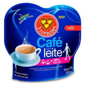 CAFÉ C/LEITE 3 CORAÇÕES RF 100g