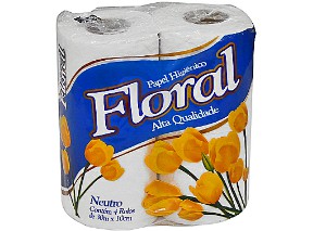 PAPEL HIGIÊNICO FLORAL F.S NEUTRO 30mt C/4