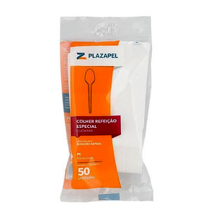 COLHER DESCARTÁVEL PLAZAPEL REF. ESPECIAL BCO C/50