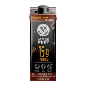 BEBIDA LÁCTEA 3 CORAÇÕES POWER WHEY CAPPUCINO CLASSICO 250ml