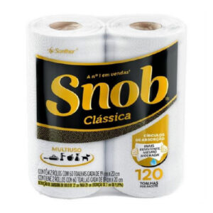 PAPEL TOALHA SNOB BRANCO CLASSICO C/2